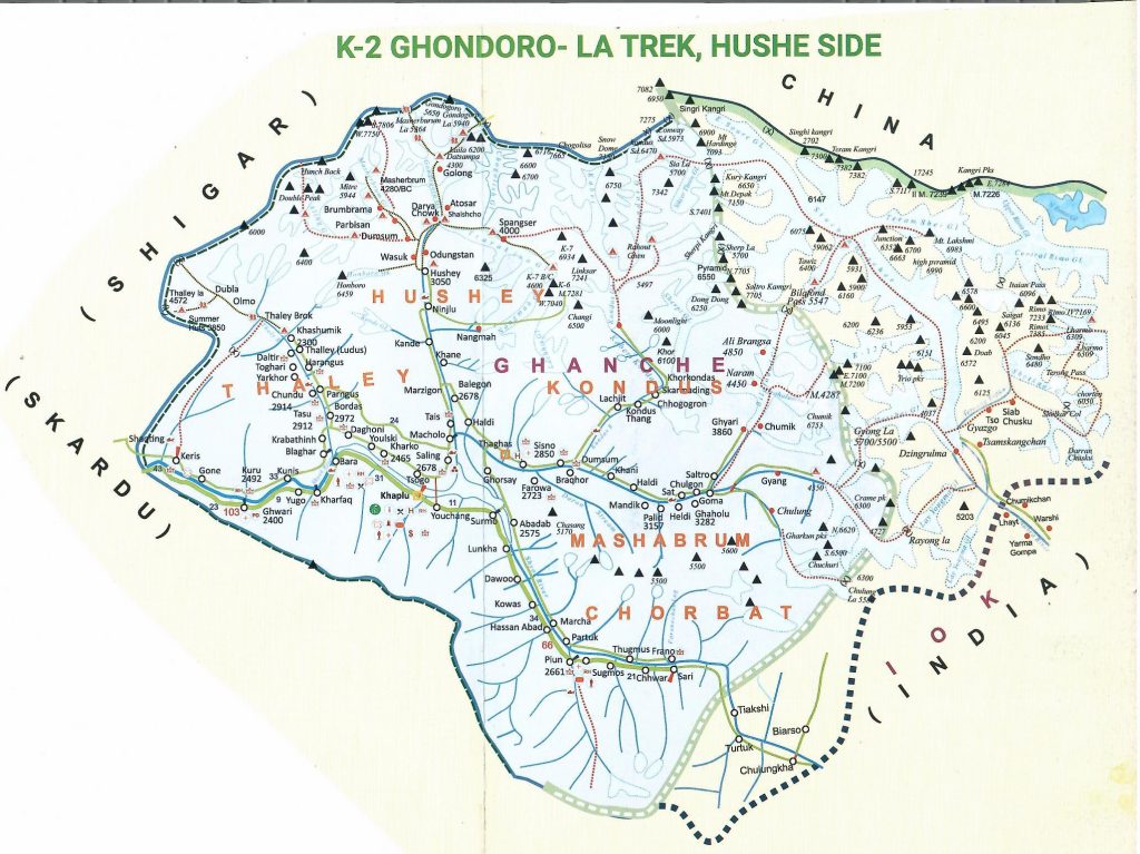 K2 gondogoro la trek map