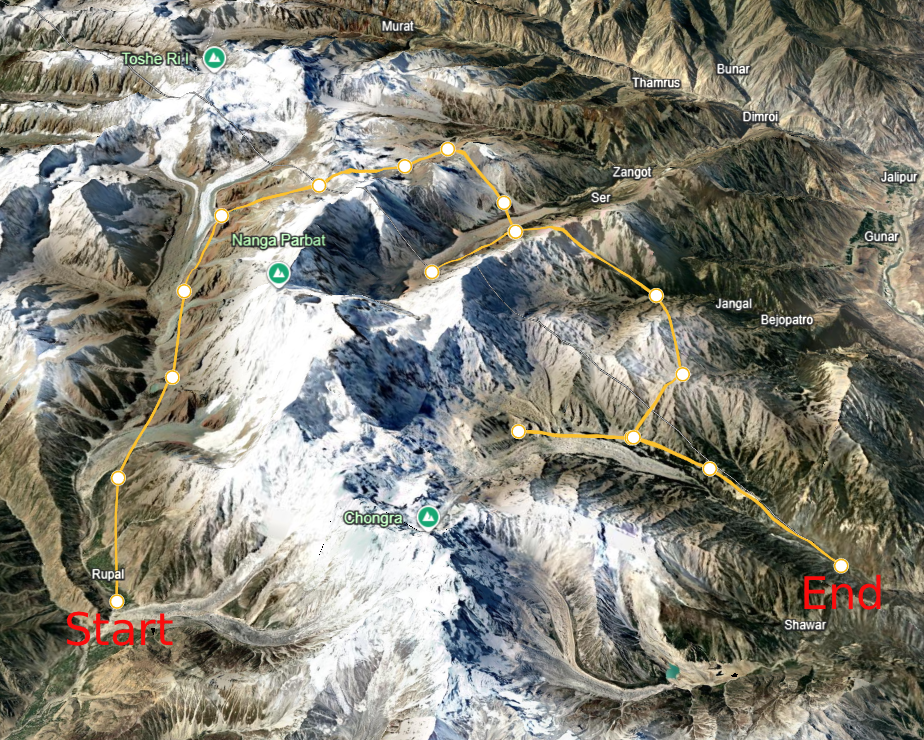 nanga parbat circle trek map
